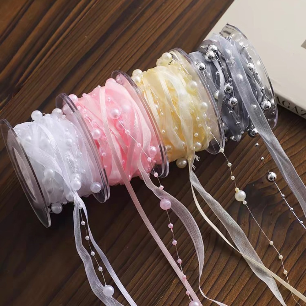 Sewing Roll - 1 ロール 4.5 メートルビーズ糸ビーズパール花屋材料パールリボン衣類縫製ギフトラッピングフラワーラッピングリボン