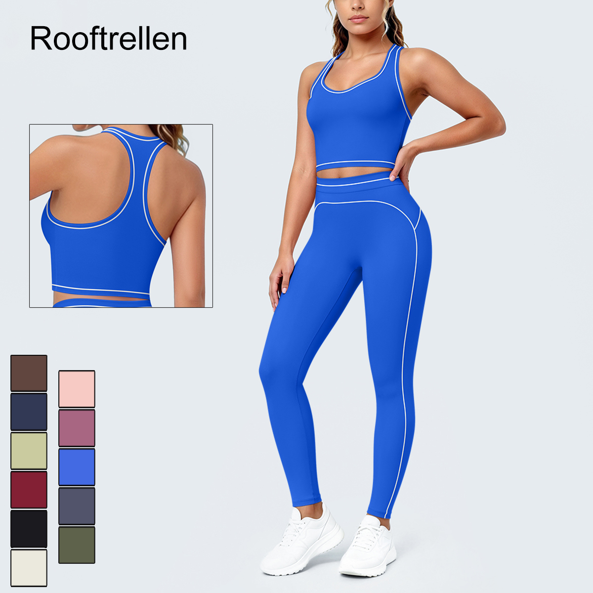 Sewing Vest - 女性用サマージムスポーツヨガセット 通気性ヒップアップフィットネスヨガレギンス 美背I字型ベスト（胸パッド付き）