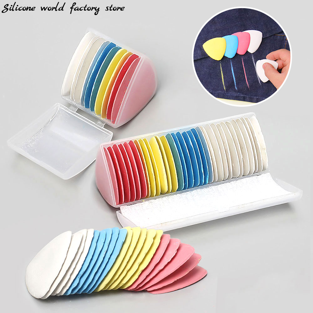 Tailor Chalk Marker - シリコーン世界 10/30 ピース/セットカラフルなテーラーチョーク生地マーカーチョークフレーク衣類 DIY 縫製ツール裁縫アクセサリー