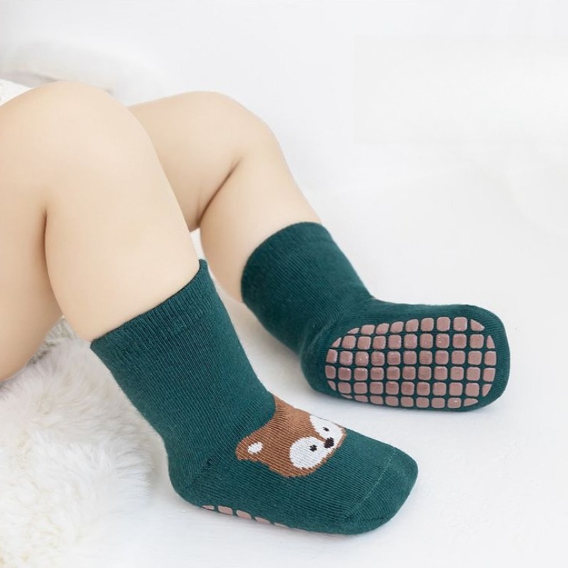 Gripper Foot Walking - ベビー滑り止めフロアソックス コットン製 暖かいソフトソール 幼児用 室内歩行遊び 春秋用
