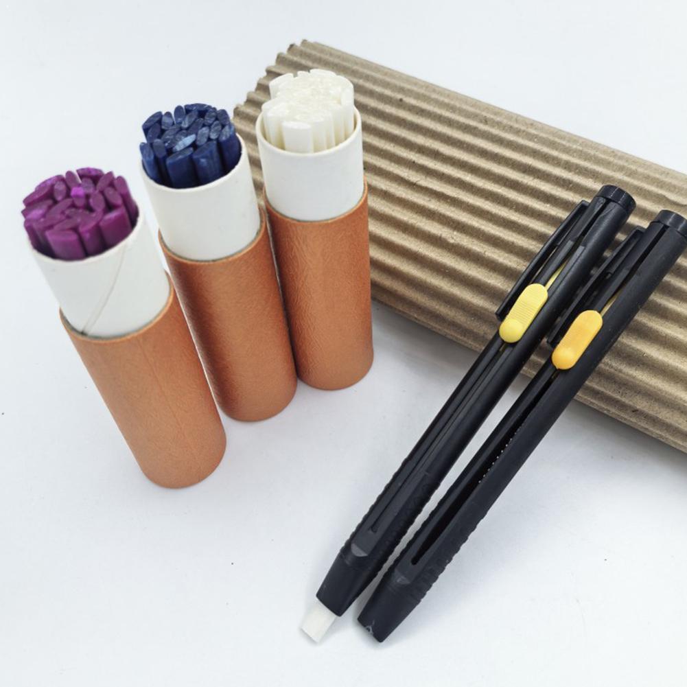 Tailor Chalk Marker - テーラーズ インビジブルチョークペンシルセット 調整可能な生地マーキングペン 消せる縫製チョークマーカー 収納チューブ付き DIYクラフト用