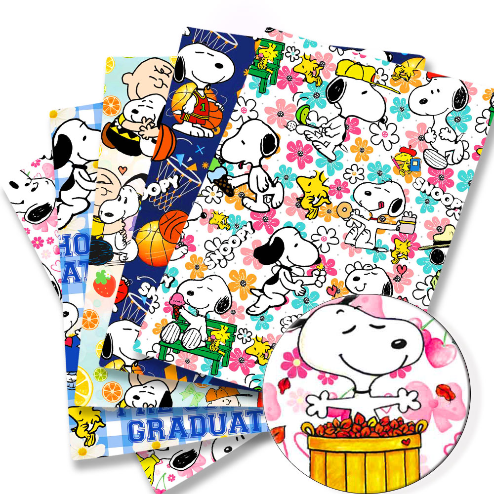 Sewing Textiles - タカラトミースヌーピー生地 140 × 50 センチメートル漫画プリント生地パッチワークティッシュ子供ホームテキスタイル縫製人形ドレスカーテン