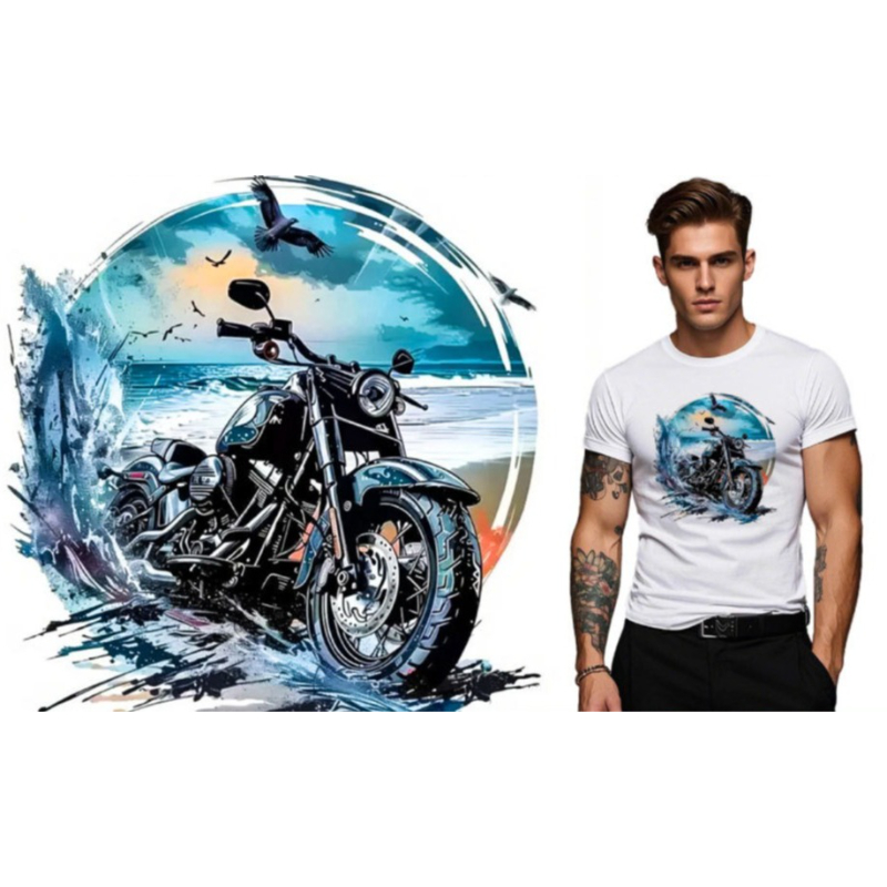 Iron On Patch - カスタムバイカースタイルパターン DTF オフセット熱転写ステッカー 洗濯可能なアイロン接着パッチ Tシャツ衣料用 DIYクラフトアパレルデカール