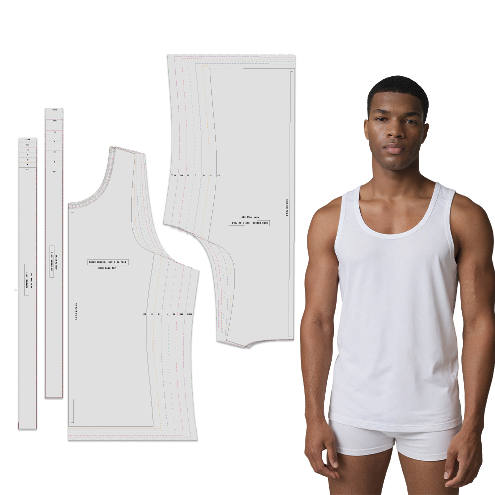 Textile Sewing Patterns - 7サイズ（XS-XXXL）のメンズスポーツベストの縫製パターン、メンズ衣料品の初心者向け縫製キット