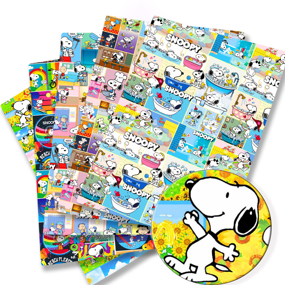 Sewing Textiles - タカラトミースヌーピー生地 140 × 50 センチメートル漫画プリント生地パッチワークティッシュ子供ホームテキスタイル縫製人形ドレスカーテン