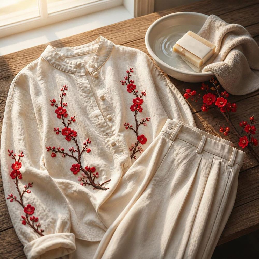 Sewing Textiles - DIY桜のアイロン接着パッチ アイロン接着＆縫い付け ホットメルト接着剤 刺繍入り花柄パッチ 桜パッチ
