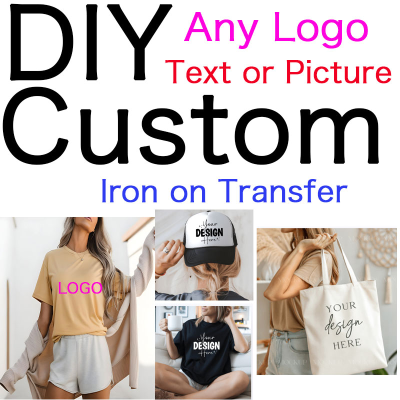 Iron On Patch - カスタムロゴや写真入りアイロン接着パッチ、衣類DIY Tシャツ用熱転写ステッカー、DTF熱転写パッチ