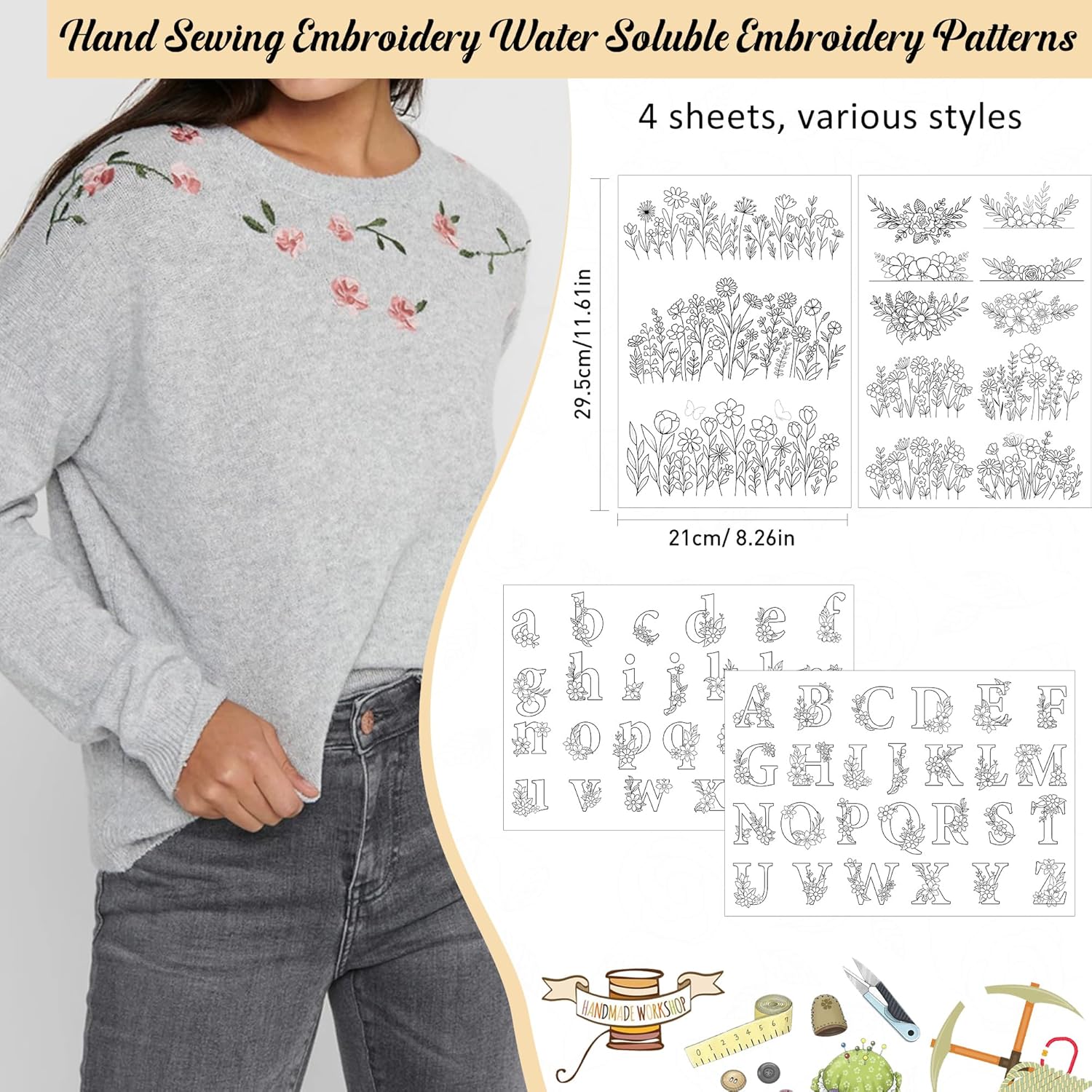 スティックアンドステッチ ワイルドフラワー レターフラワーパ - Textile Sewing Patterns のレビューと価格