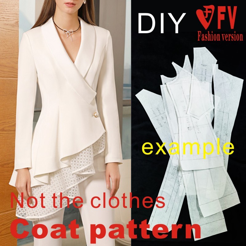 縫製図面女性土壌vネックブレザー1:1衣類デザインパターンB - Textile Sewing Patterns のレビューと価格