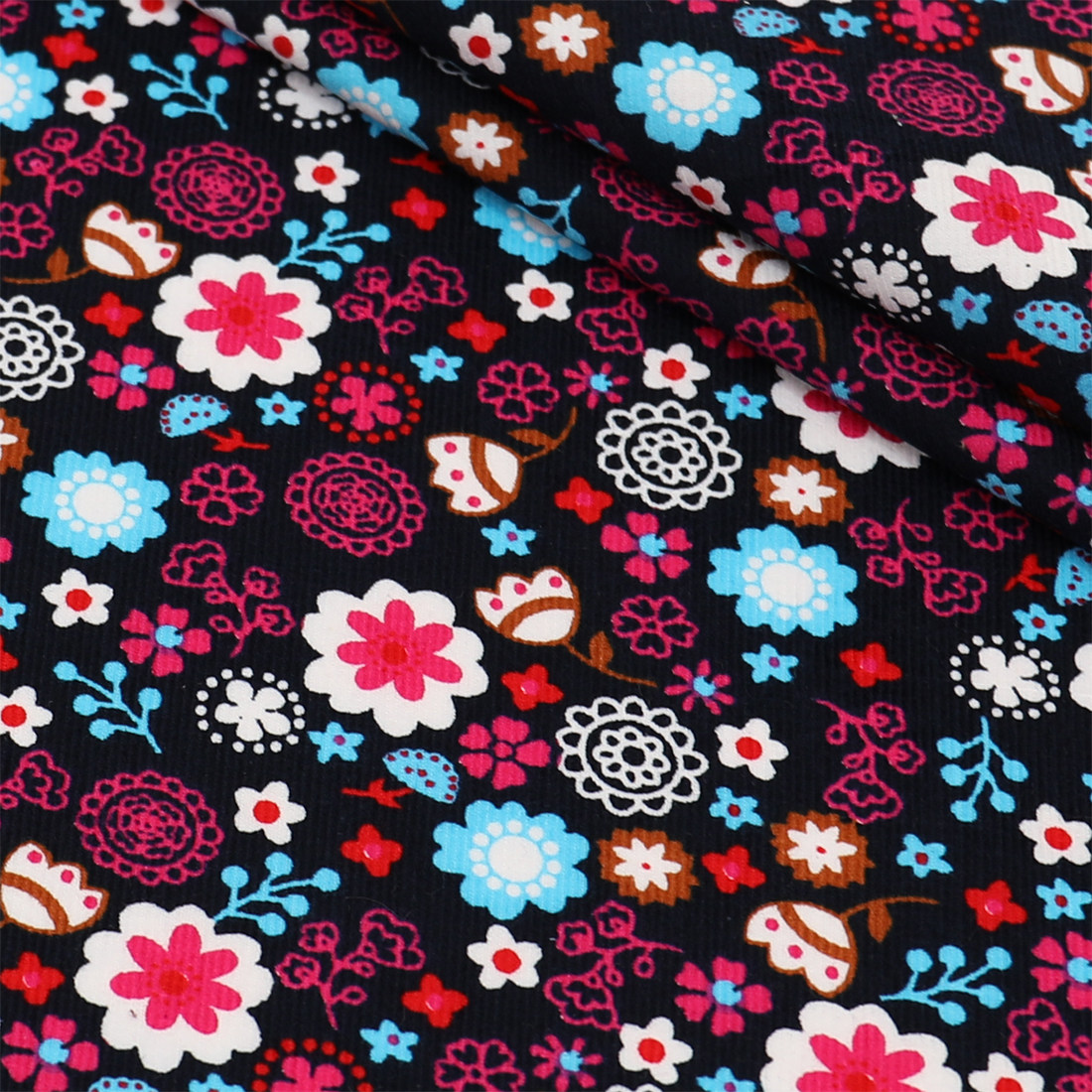 綿100% 花柄コーデュロイ生地 メートル単位で販売 衣類、 - Textile Sewing Patterns のレビューと価格