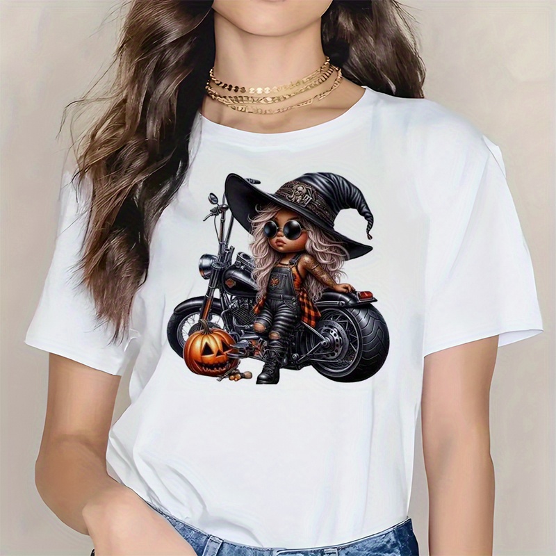 魔女とバイクのハロウィンアイロン接着パッチ – カラフルな洗 - Iron On Patch のレビューと価格