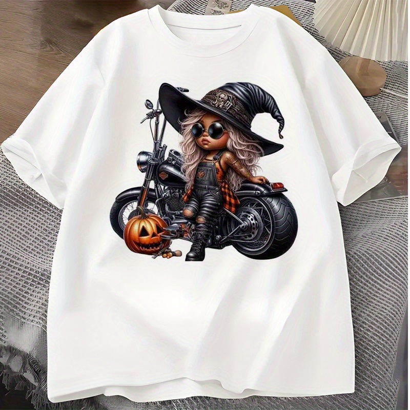 魔女とバイクのハロウィンアイロン接着パッチ – カラフルな洗 - Iron On Patch のレビューと価格