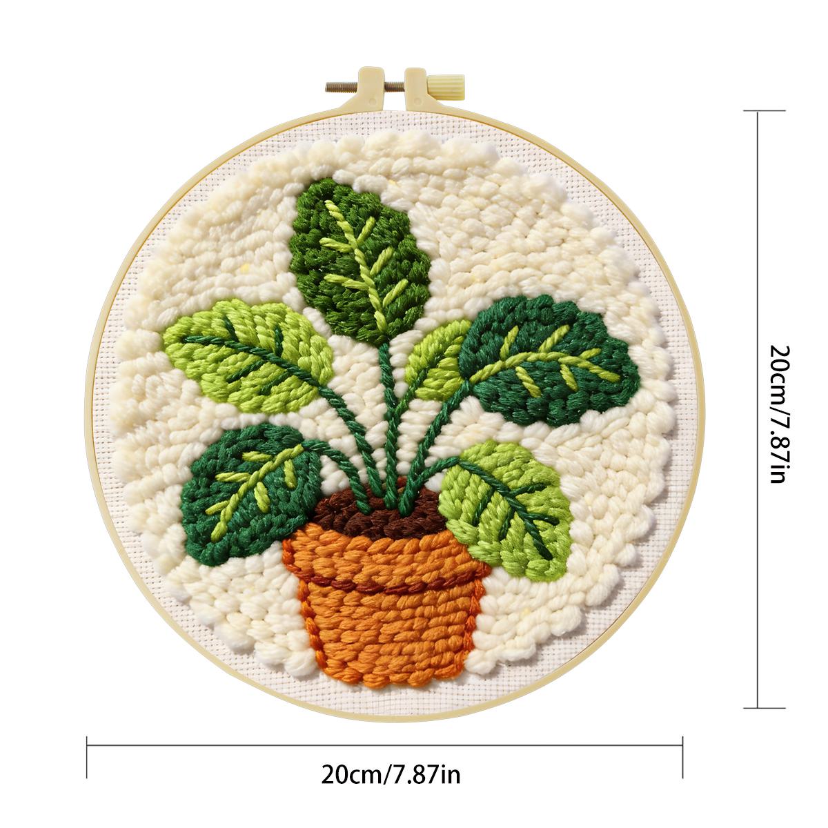 20X20CM/7.87インチ リーフ柄 パンチニードル刺繍 - Is Sewing Textile Art のレビューと価格