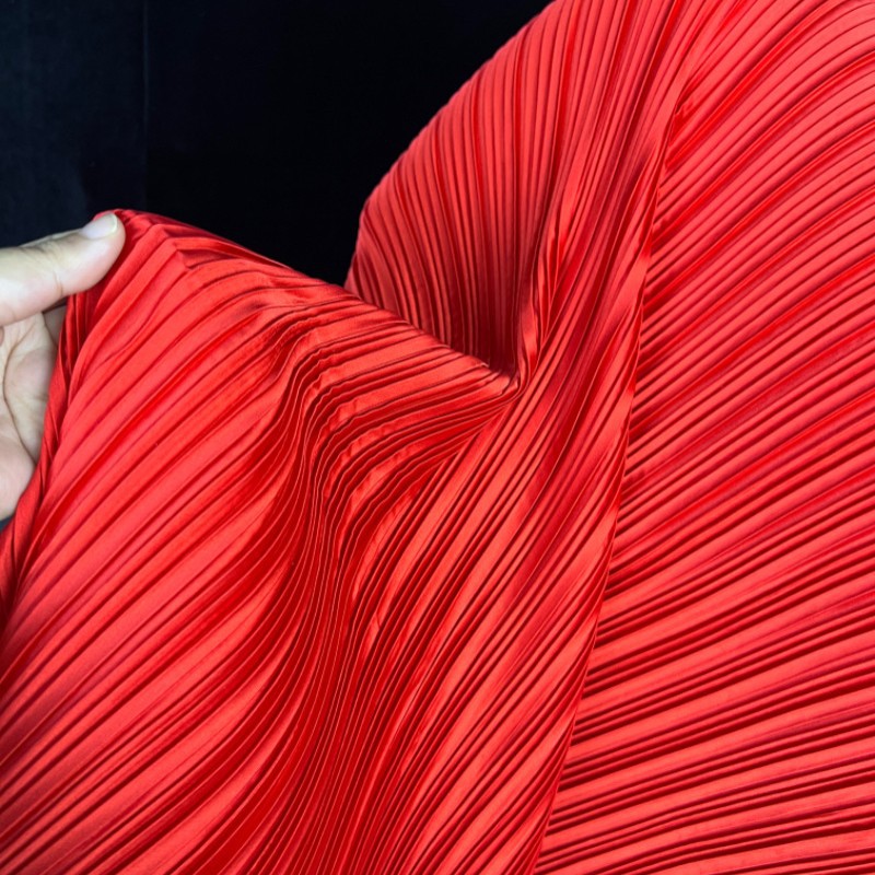 ストレッチイミテーションシルクプリーツ生地、ボックスプリーツ - Sewing Garments のレビューと価格