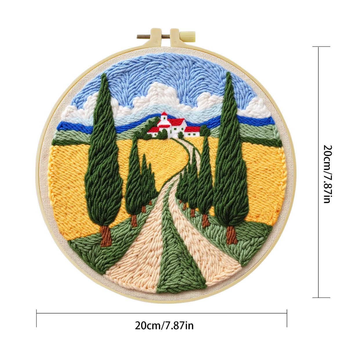 20X20CM/7.87インチ フィールドパンチニードル刺繍 - Is Sewing Textile Art のレビューと価格