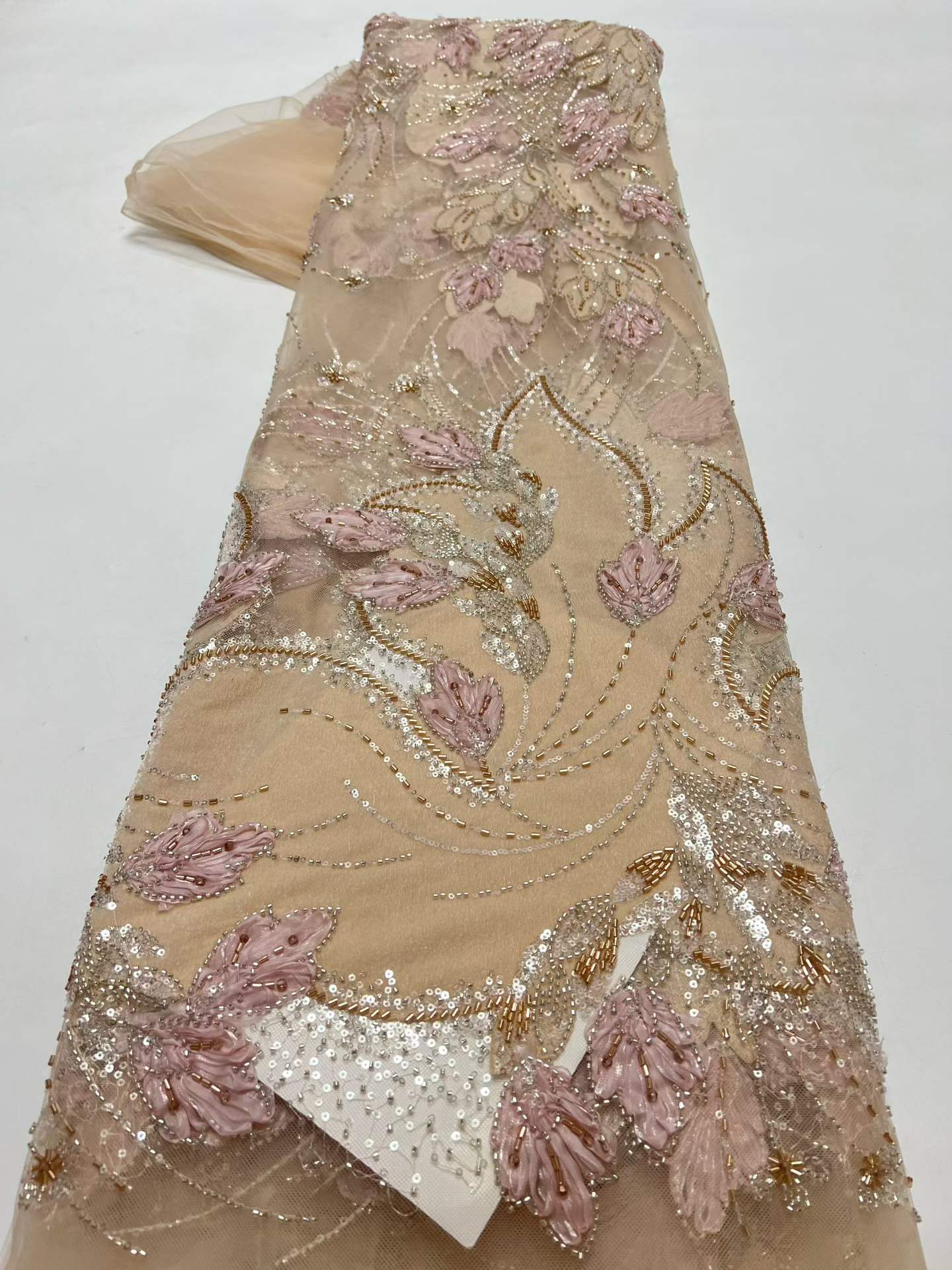 グリーンニュースタイルアフリカンベルベット刺繍ビーズレース生 - Sewing Velvet Fabric のレビューと価格