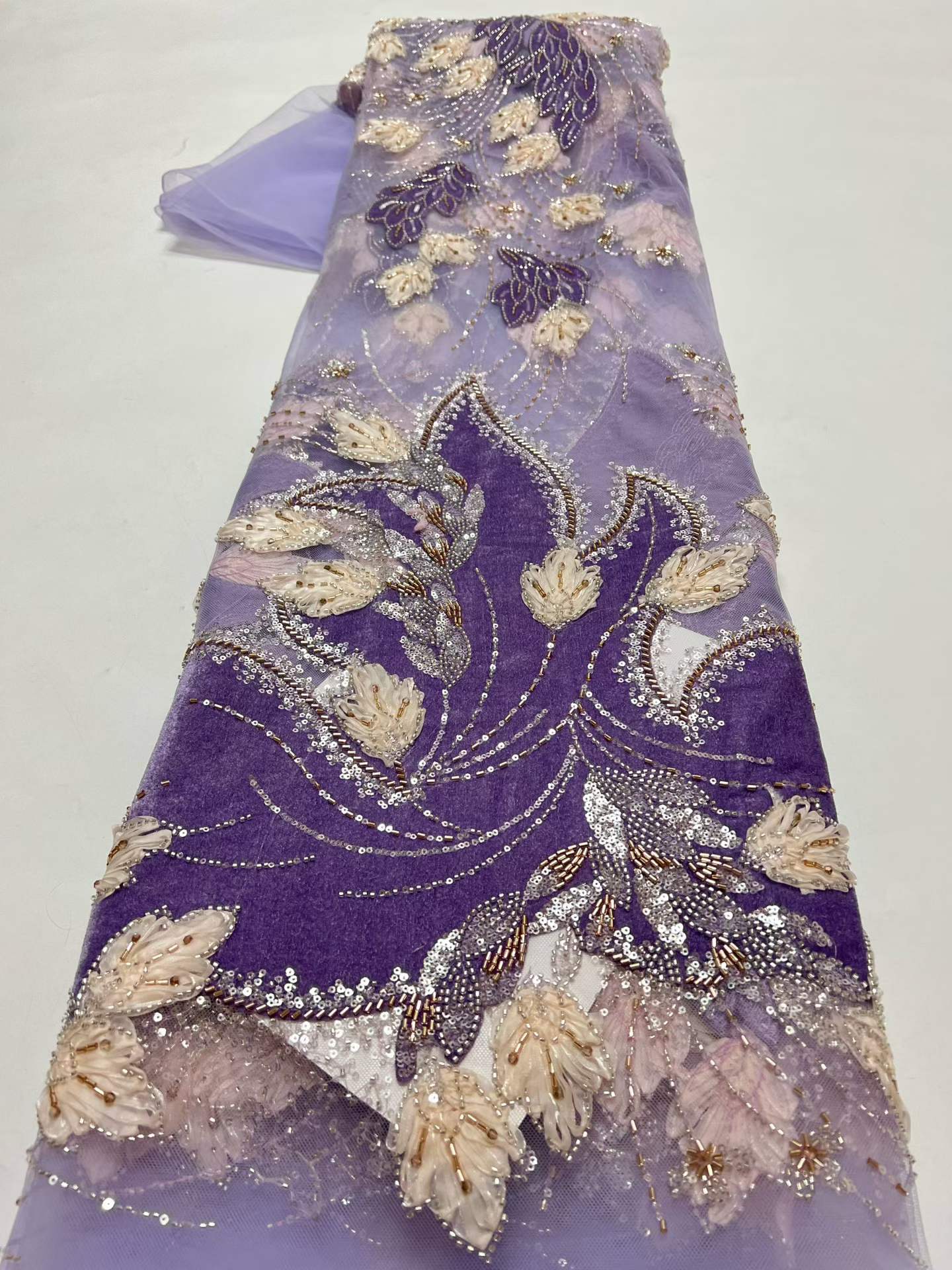 グリーンニュースタイルアフリカンベルベット刺繍ビーズレース生 - Sewing Velvet Fabric のレビューと価格