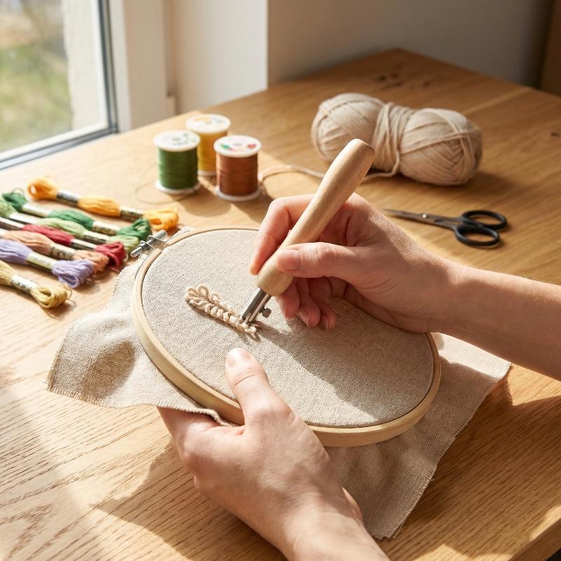 簡単な刺繍DIY調整可能なパンチニードルセット5個入り、手作 - Is Sewing Textile Art のレビューと価格