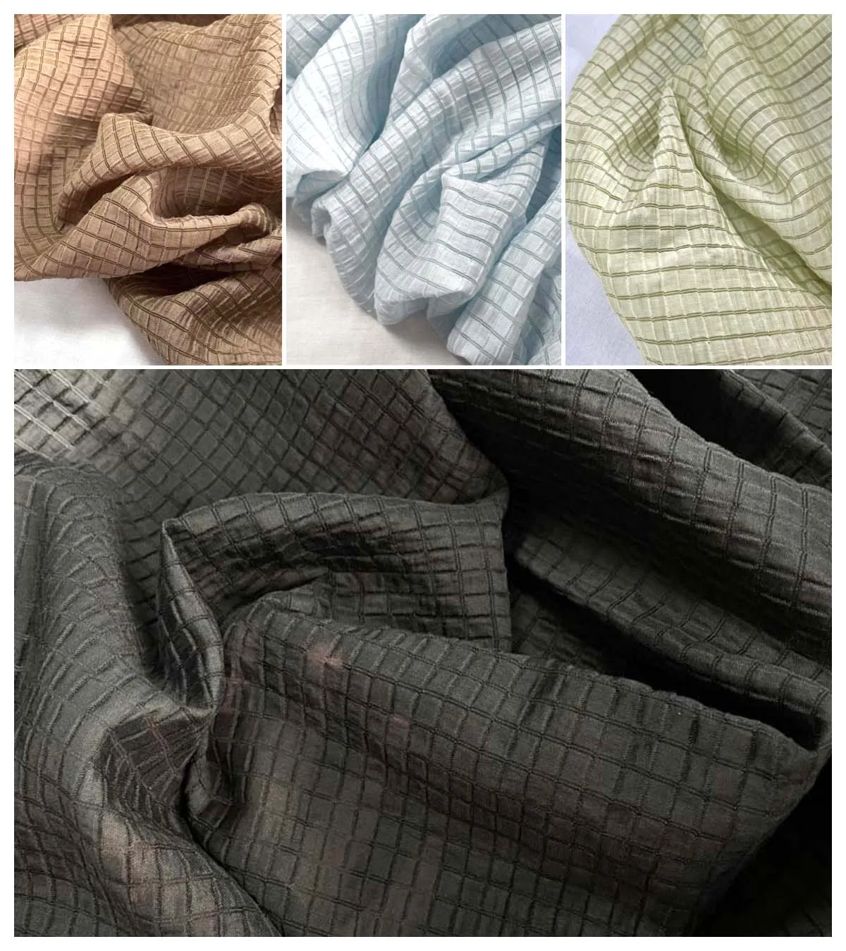 クリームイエローの市松模様の生地、柔らかく通気性のあるテキス - Is Sewing A Textile Craft のレビューと価格