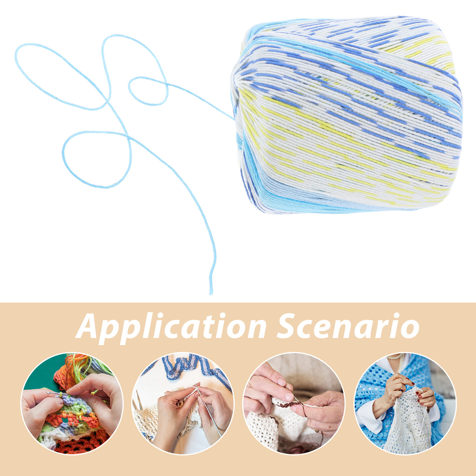 ソフトコットンかぎ針編み糸 1巻 DIY手編み刺繍縫製工芸  - Sewing Roll のレビューと価格