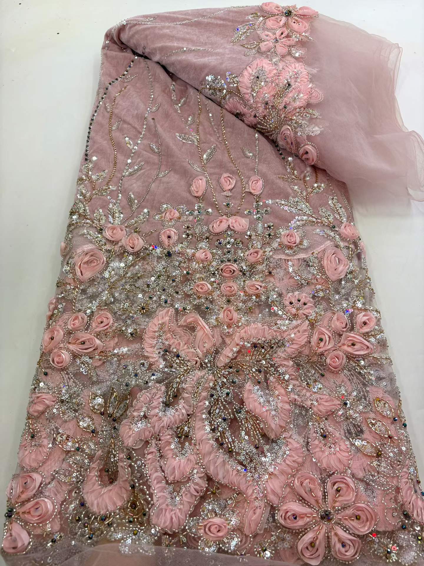 2026年アフリカ新郎用ベルベット刺繍ビーズ付きレース生地フ - Sewing Velvet Fabric のレビューと価格