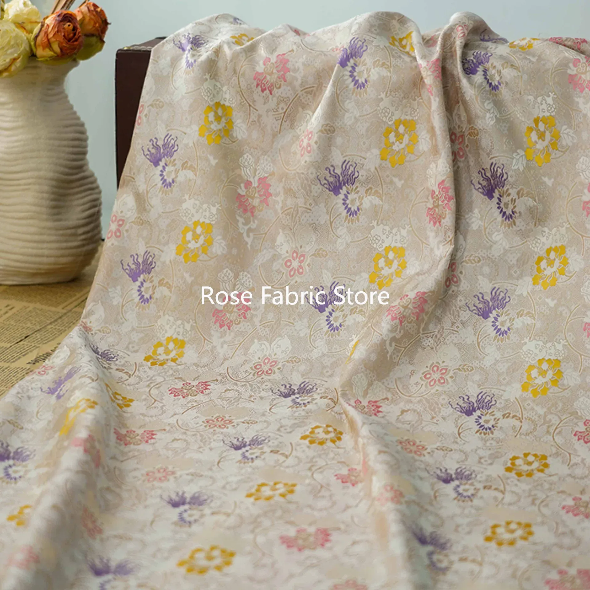 1 メートル中国風の古典的な糸染めジャカード生地レトロベスト - Sewing Vest のレビューと価格