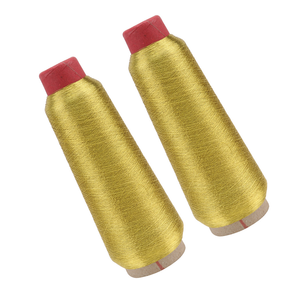 2ロールのミシン刺繍糸 反射性グリッターメタリックゴールド糸 - Sewing Roll のレビューと価格