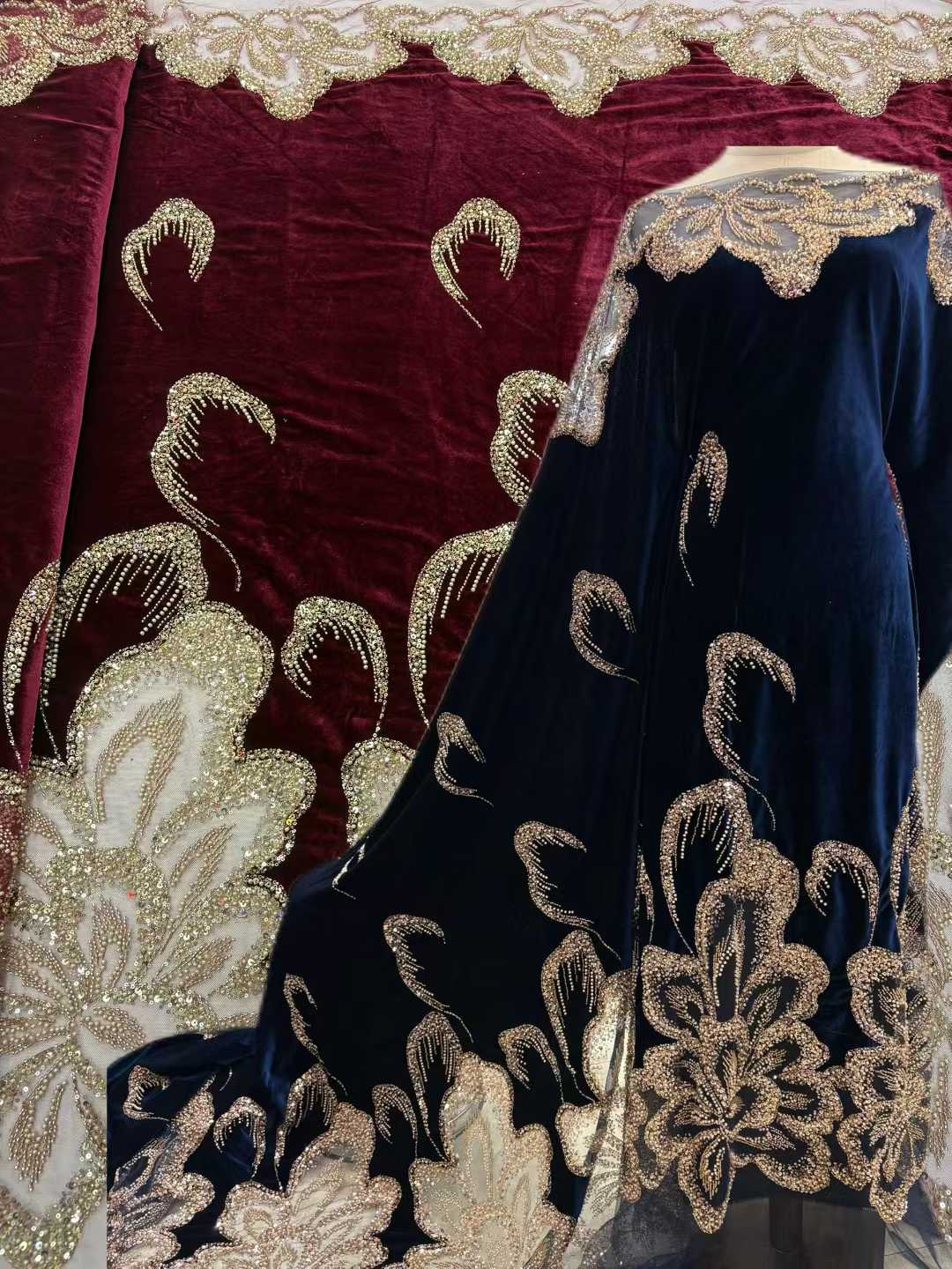 アフリカ産ベルベットビーズ付きヘビーレース生地2026高品質 - Sewing Velvet Fabric のレビューと価格