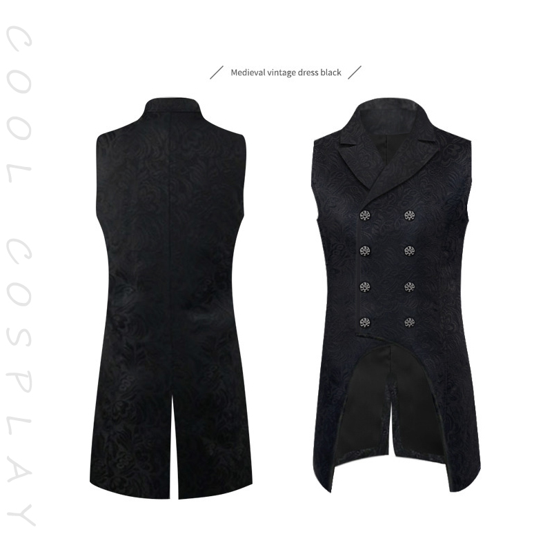 中世ルネッサンス燕尾服メンズベストヴィンテージジャカードビク - Sewing Vest のレビューと価格