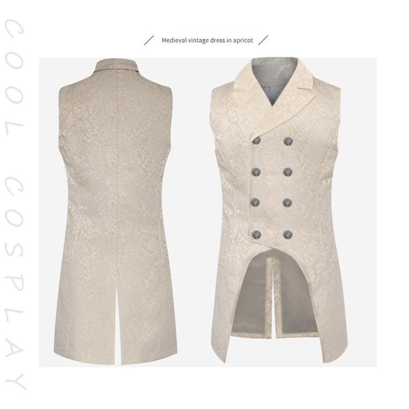 中世ルネッサンス燕尾服メンズベストヴィンテージジャカードビク - Sewing Vest のレビューと価格