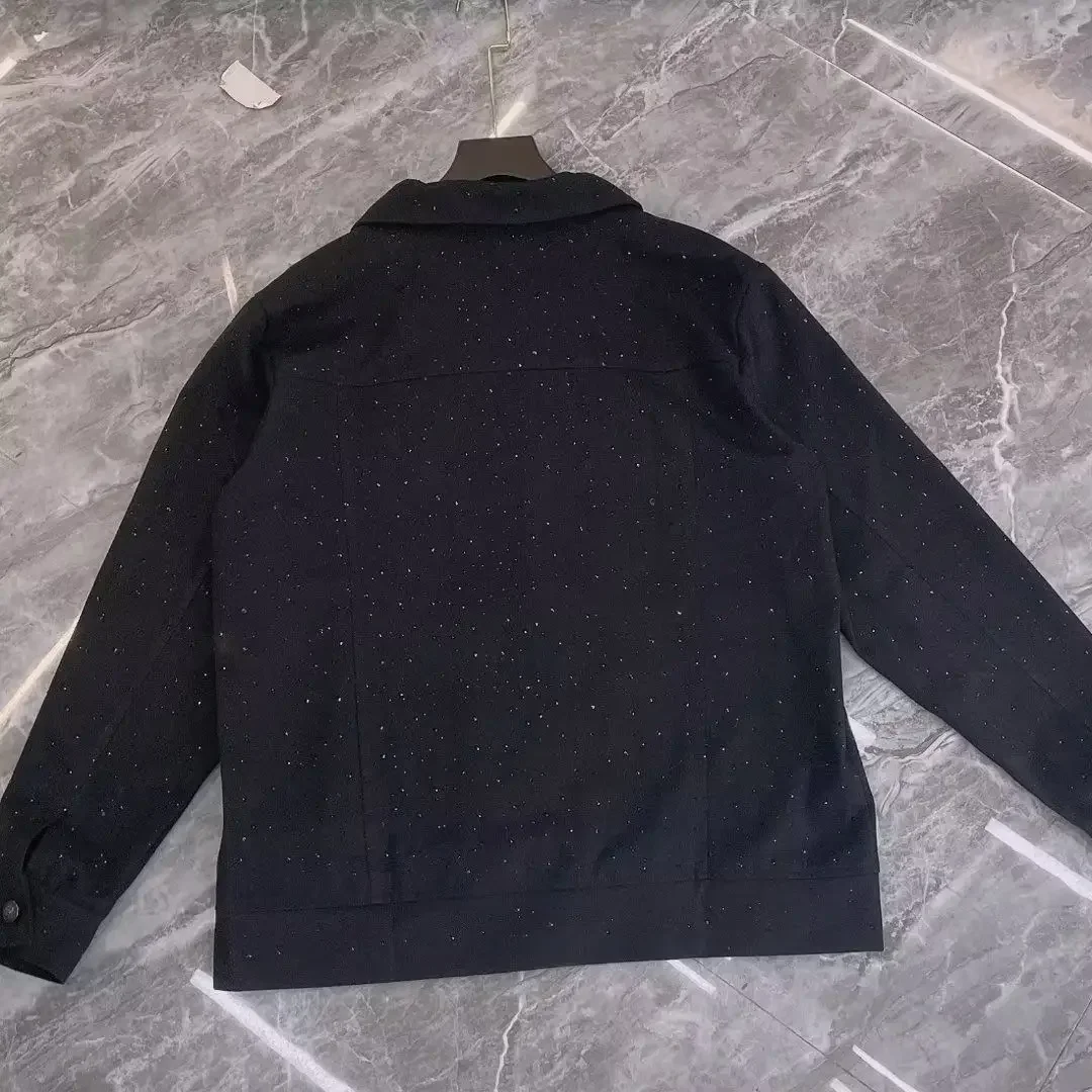 メンズデニムジャケット,スリム,ショート,カジュアル,ブラッ - Sewing Jackets のレビューと価格