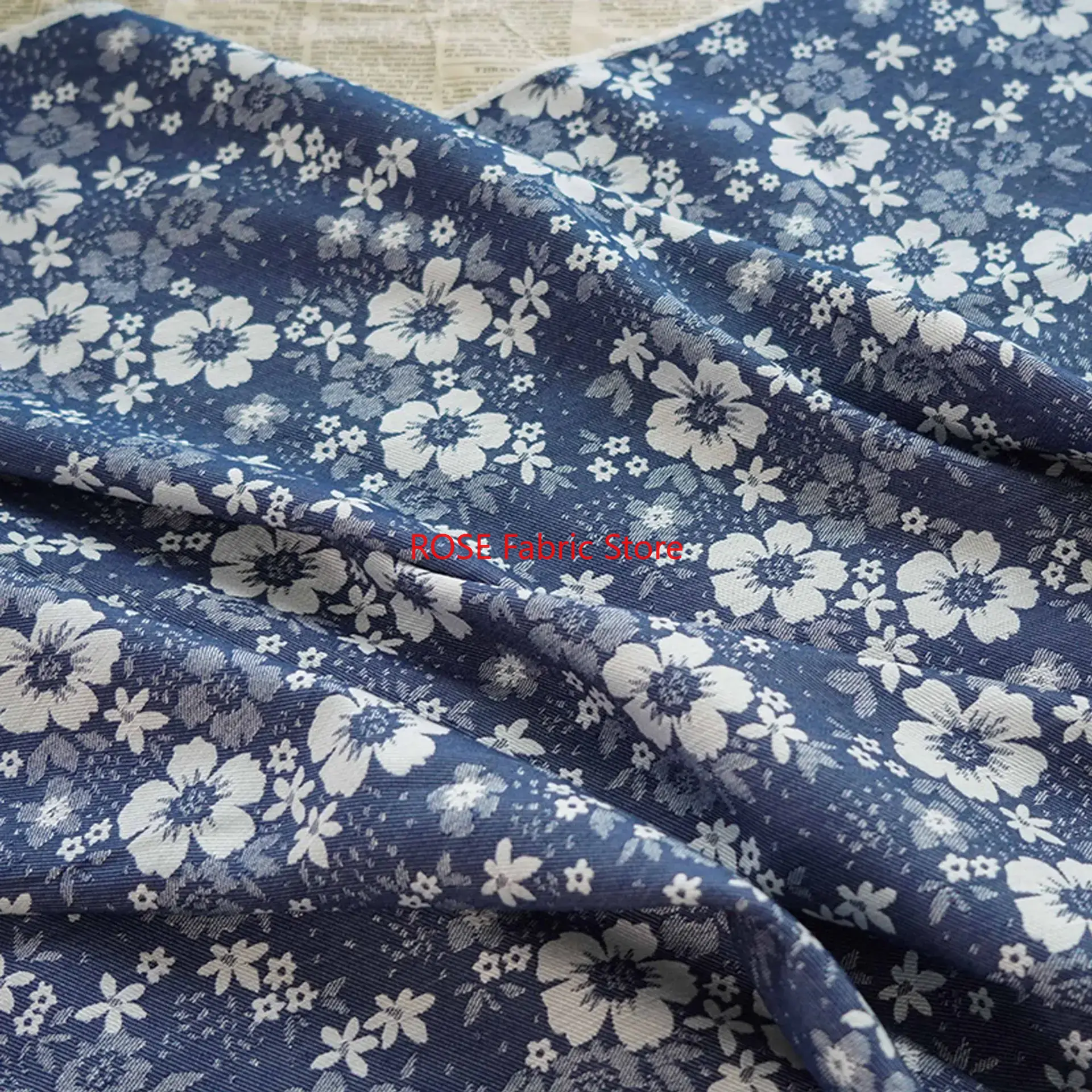 1 メートルレトロコットン模造デニムジャケットジャカード生地 - Sewing Jackets のレビューと価格