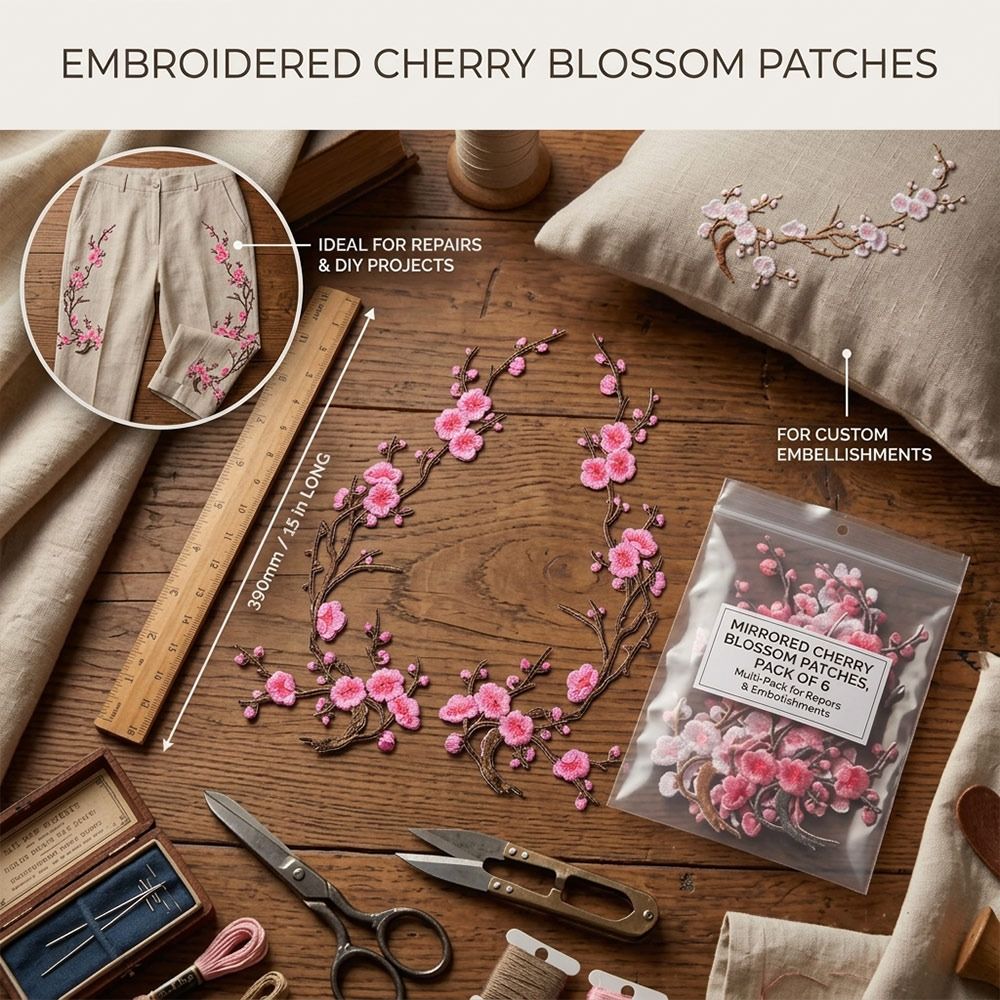DIY桜のアイロン接着パッチ アイロン接着＆縫い付け ホット - Sewing Textiles のレビューと価格
