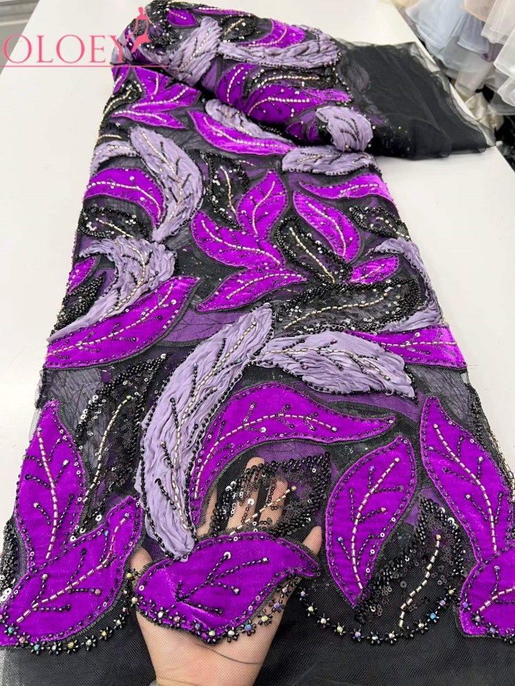 OLOEYラグジュアリーアフリカンスパンコールビーズベルベッ - Sewing Velvet Fabric のレビューと価格