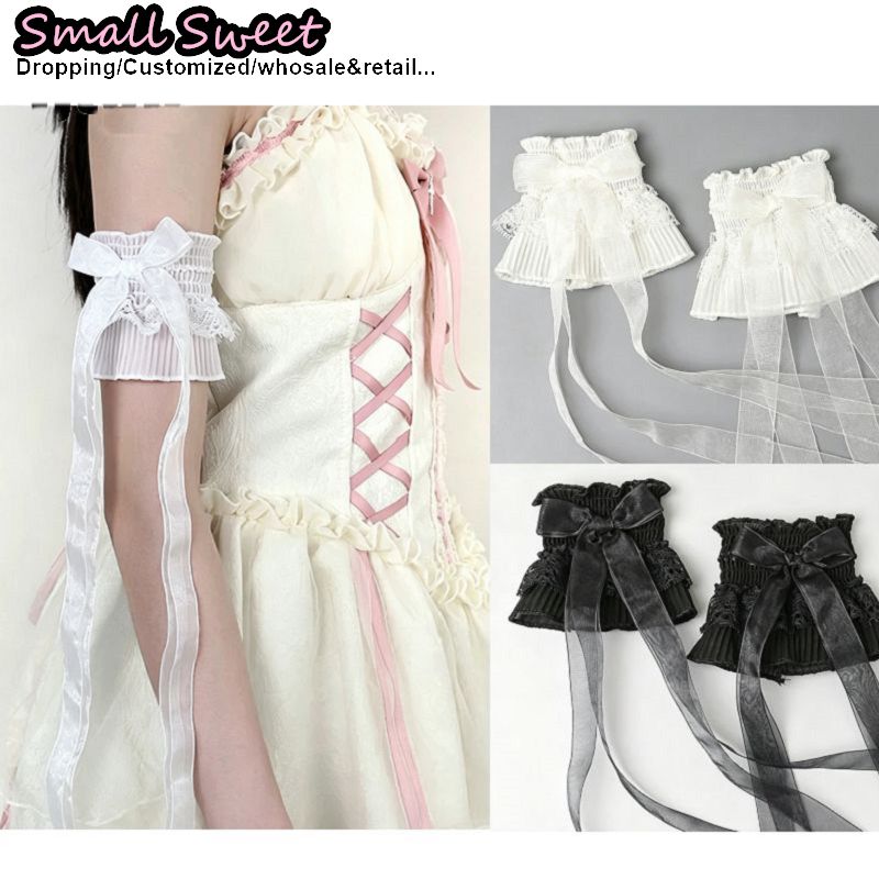 女性 Y2K ヤミかわいいガールレーストリムボウアームスリー - Sewing Textiles のレビューと価格