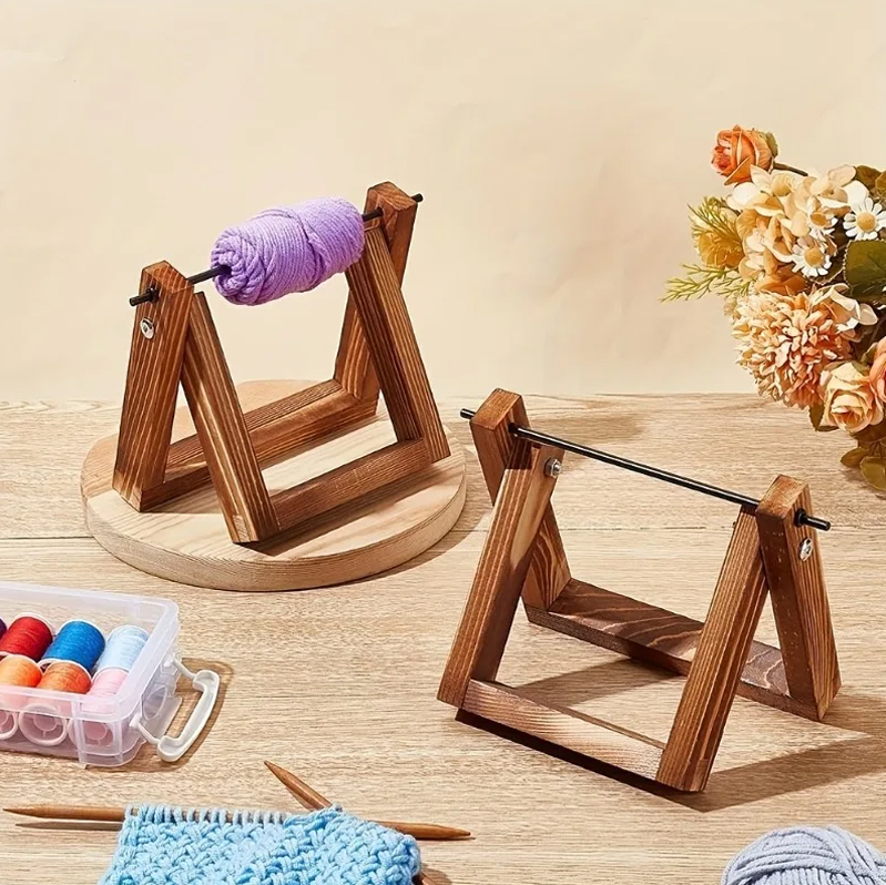 木製糸巻きホルダー1個、編み物やかぎ針編み用の木製糸オーガナ - Sewing Roll のレビューと価格