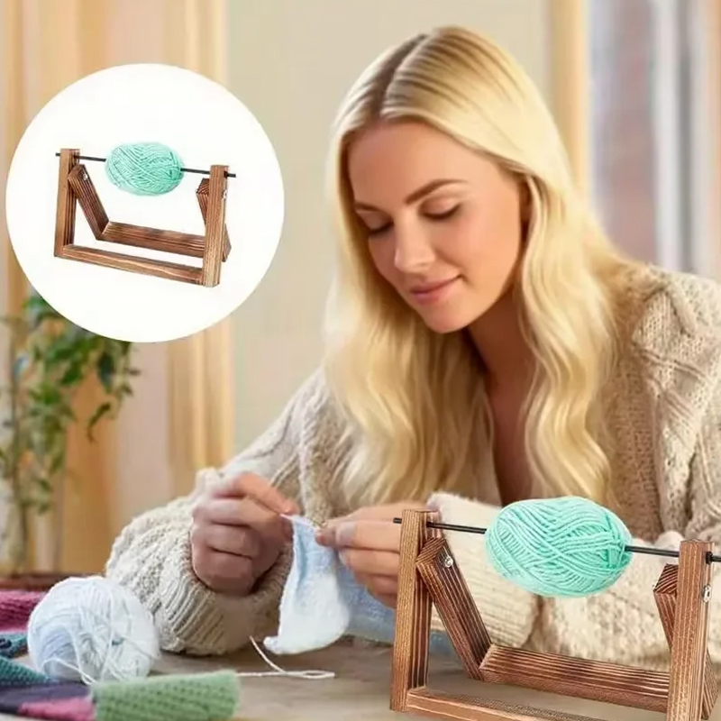 木製糸巻きホルダー1個、編み物やかぎ針編み用の木製糸オーガナ - Sewing Roll のレビューと価格