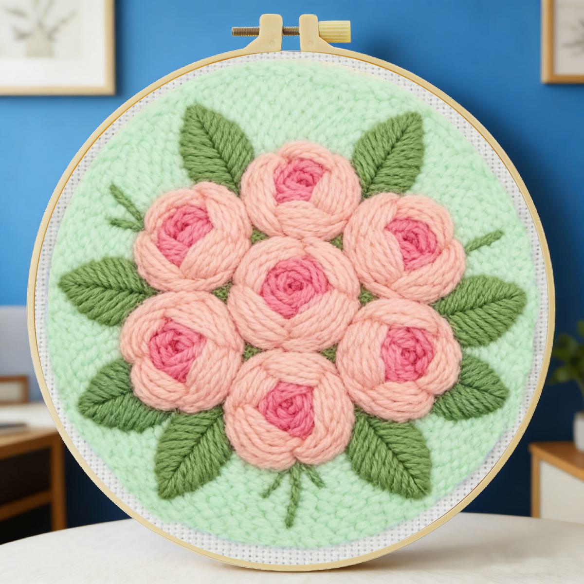 20X20CM/7.87インチフラワーパンチニードル刺繍セッ - Is Sewing Textile Art のレビューと価格